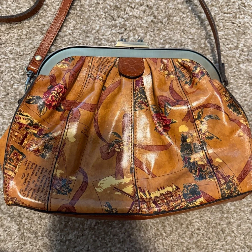 Patricia Nash Verbania Frame leather crossbody purse European Trip boho classic